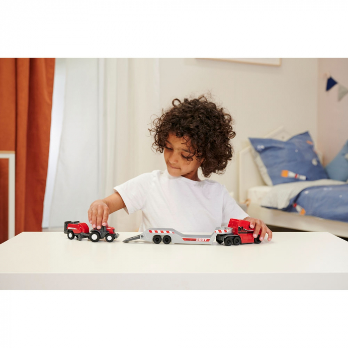 Camion Dickie Toys Massey Ferguson Micro Farm Truck 32 cm cu tractor si presa de balotat [11]