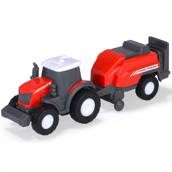 Camion Dickie Toys Massey Ferguson Micro Farm Truck 32 cm cu tractor si presa de balotat [5]