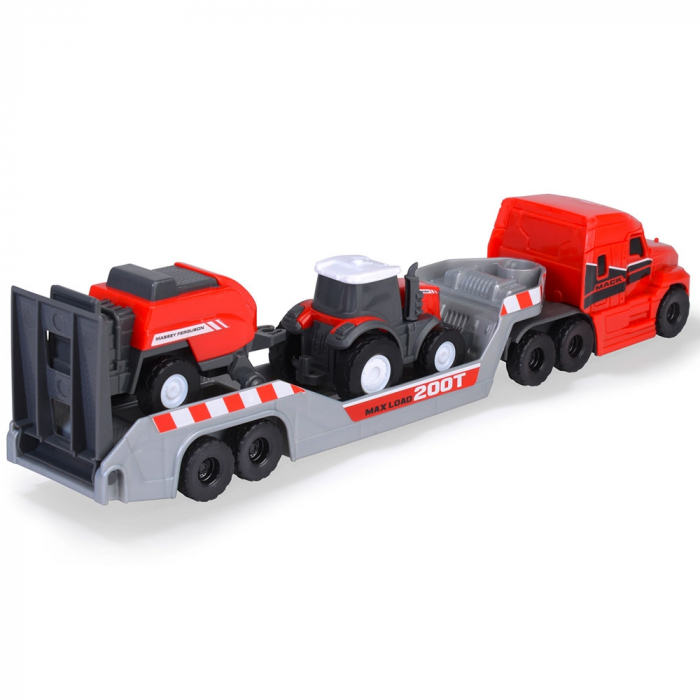 Camion Dickie Toys Massey Ferguson Micro Farm Truck 32 cm cu tractor si presa de balotat [2]