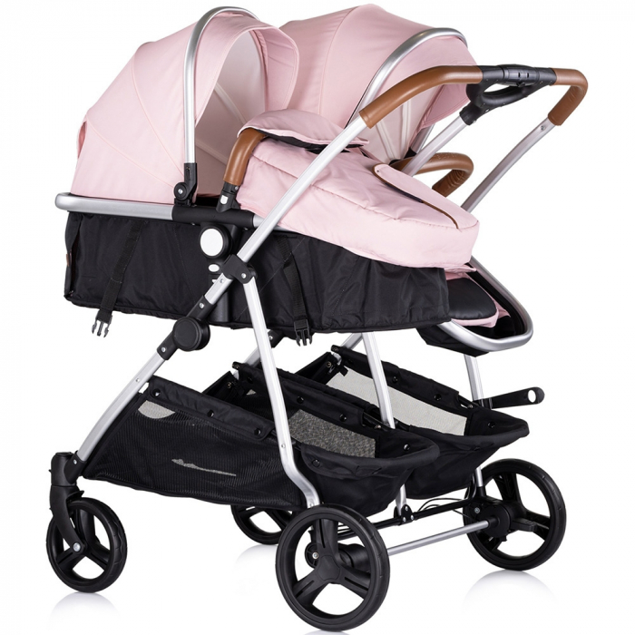 Carucior gemeni Chipolino Duo Smart 3 in 1 pink marshmallow [2]