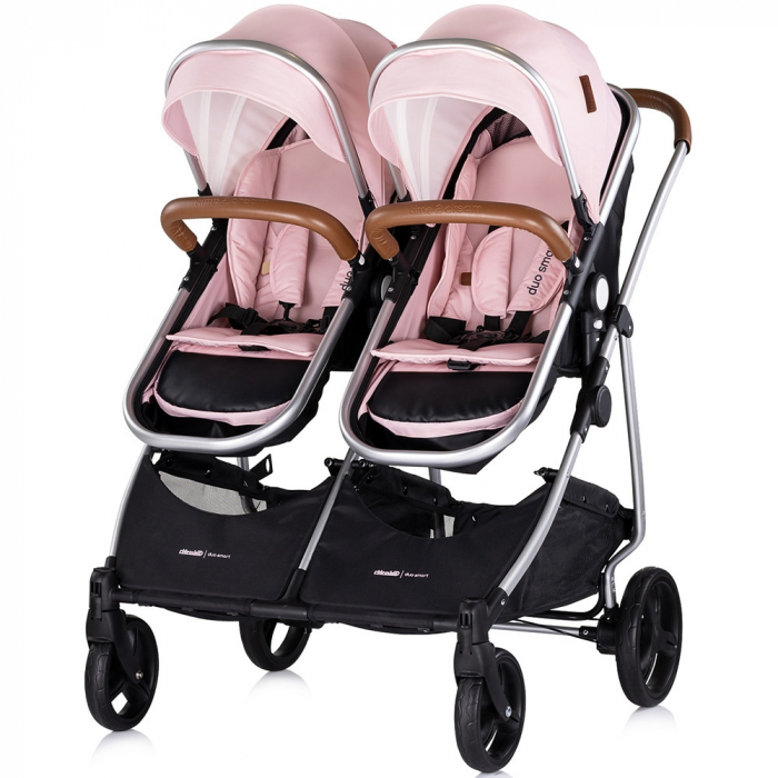 Carucior gemeni Chipolino Duo Smart 3 in 1 pink marshmallow [4]