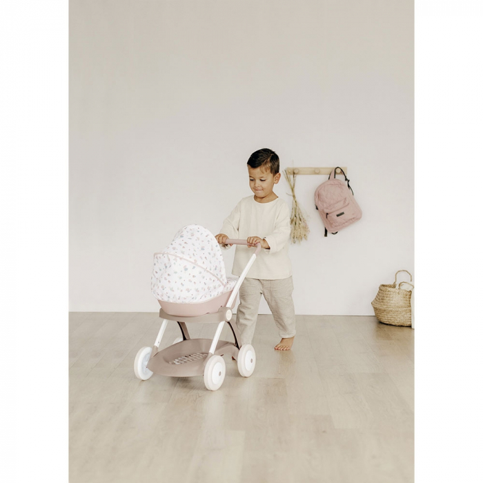 Carucior nou nascut pentru papusi Smoby Baby Nurse Landau crem [4]