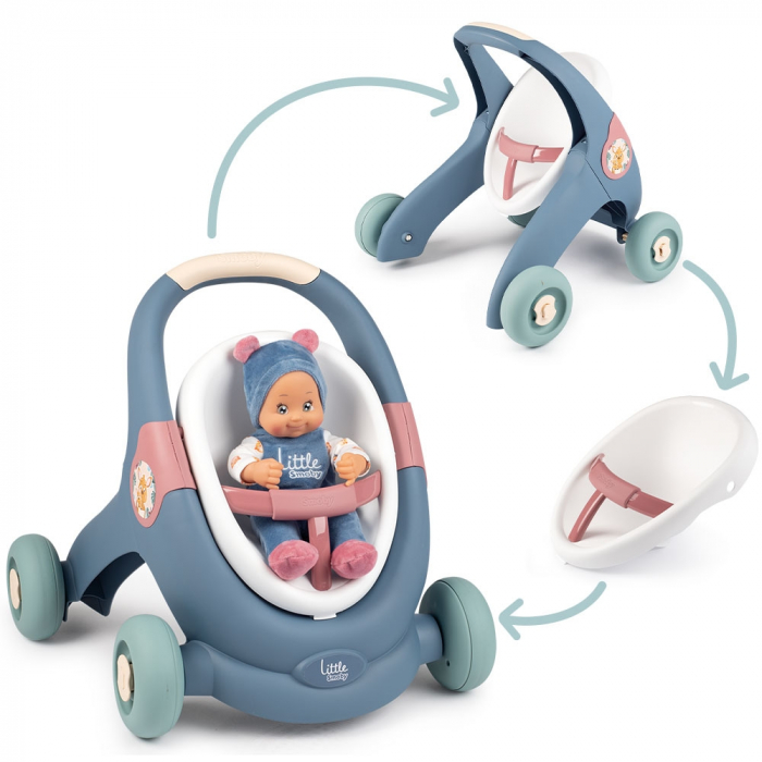Carucior pentru papusi Smoby Baby Walker 3 in 1 cu papusa [3]