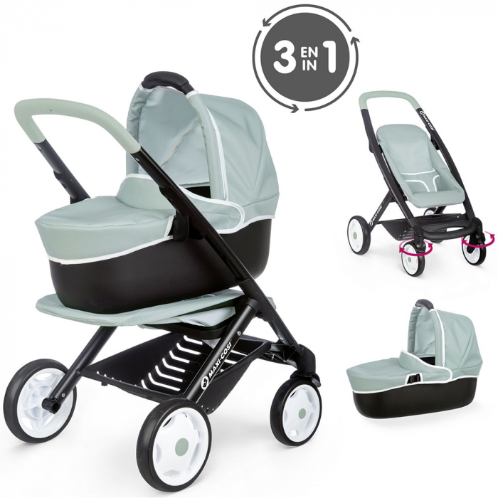 Carucior pentru papusi Smoby Maxi Cosi 3 in 1 albastru [2]