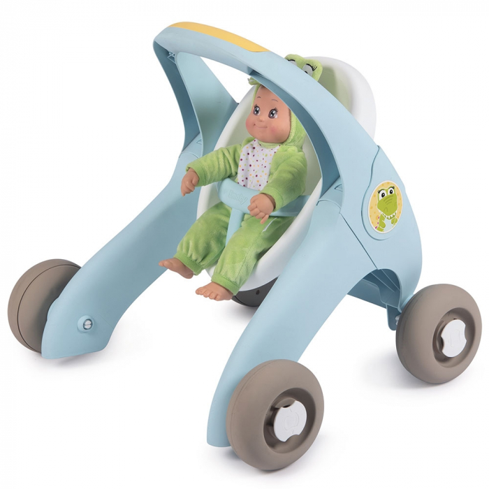 Carucior pentru papusi Smoby Minikiss Croc 3 in 1 albastru [4]