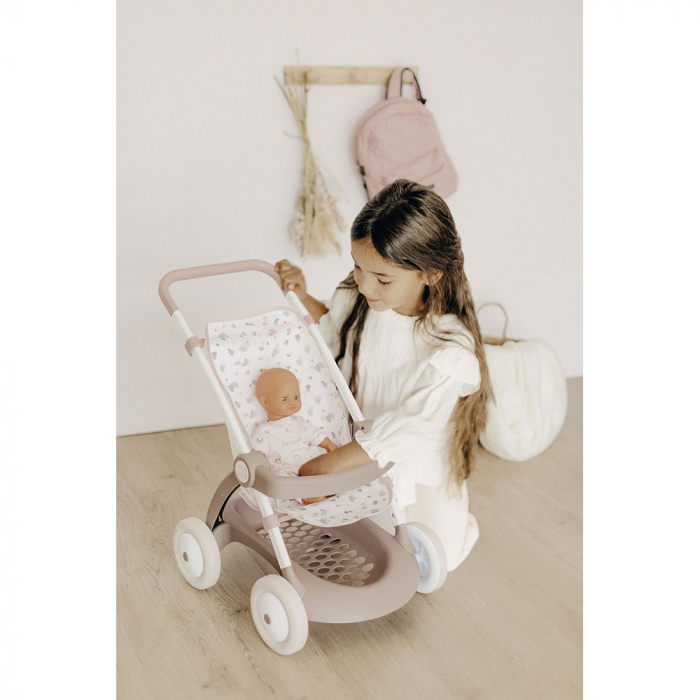 Carucior sport pentru papusi Smoby Baby Nurse Poussette crem [4]