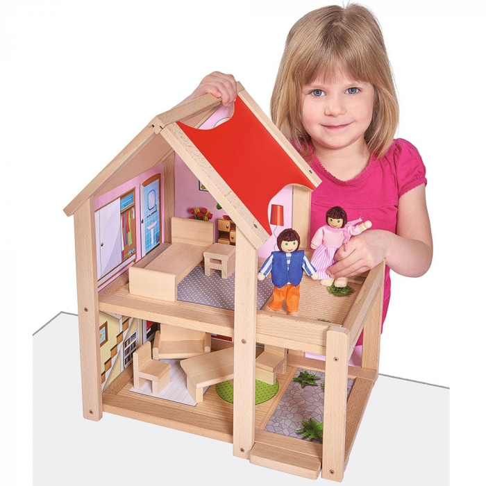 Casa de papusi din lemn cu mobilier si papusi, Eichhorn [7]
