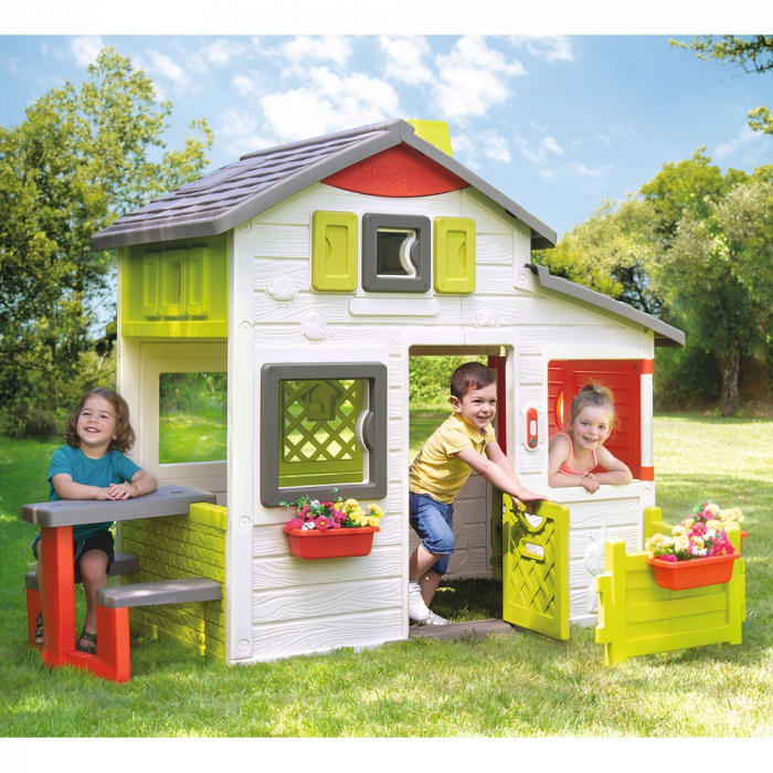 Casuta pentru copii Smoby Friends Playhouse Neo cu gradina [4]