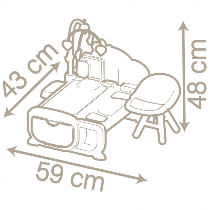 Centru de ingrijire pentru papusi Smoby Baby Nurse Cocoon Nursery maro cu papusa si accesorii [4]