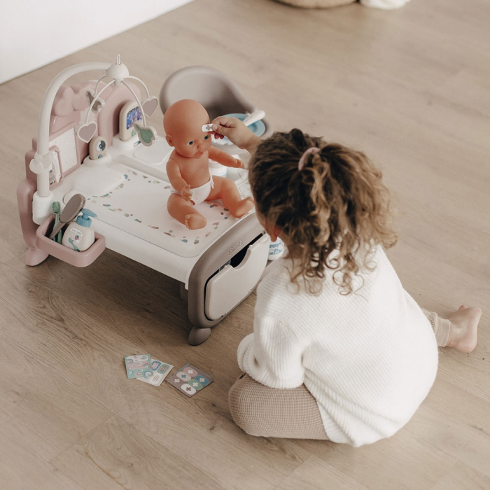 Centru de ingrijire pentru papusi Smoby Baby Nurse Cocoon Nursery maro cu papusa si accesorii [9]