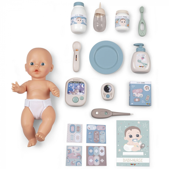 Centru de ingrijire pentru papusi Smoby Baby Nurse Cocoon Nursery maro cu papusa si accesorii [3]