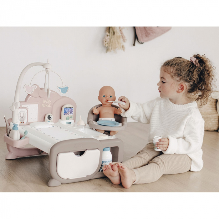 Centru de ingrijire pentru papusi Smoby Baby Nurse Cocoon Nursery maro cu papusa si accesorii [5]