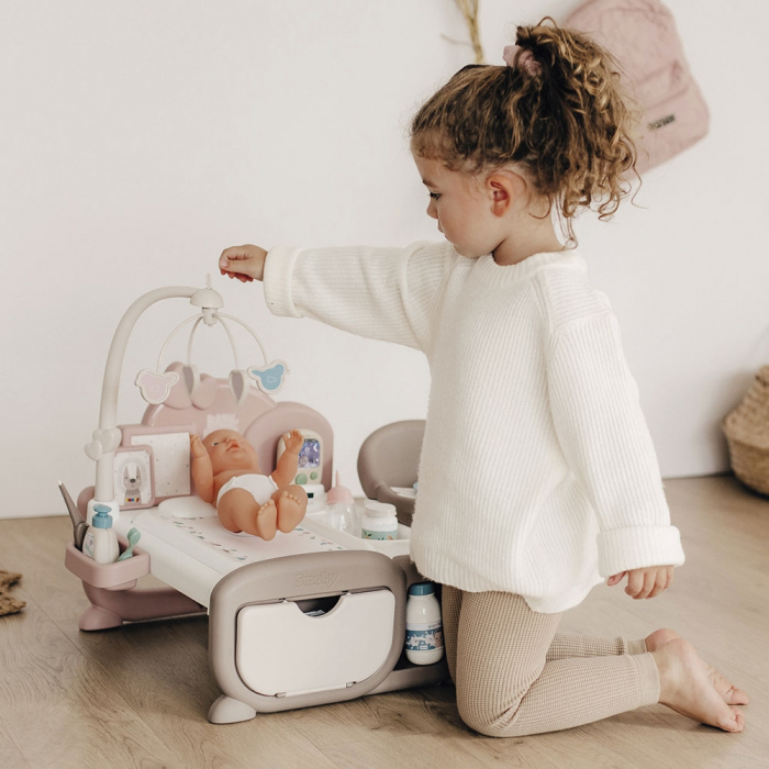 Centru de ingrijire pentru papusi Smoby Baby Nurse Cocoon Nursery maro cu papusa si accesorii [8]