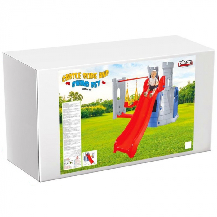 Centru de joaca Pilsan Castle Slide and Swing Set grey [5]