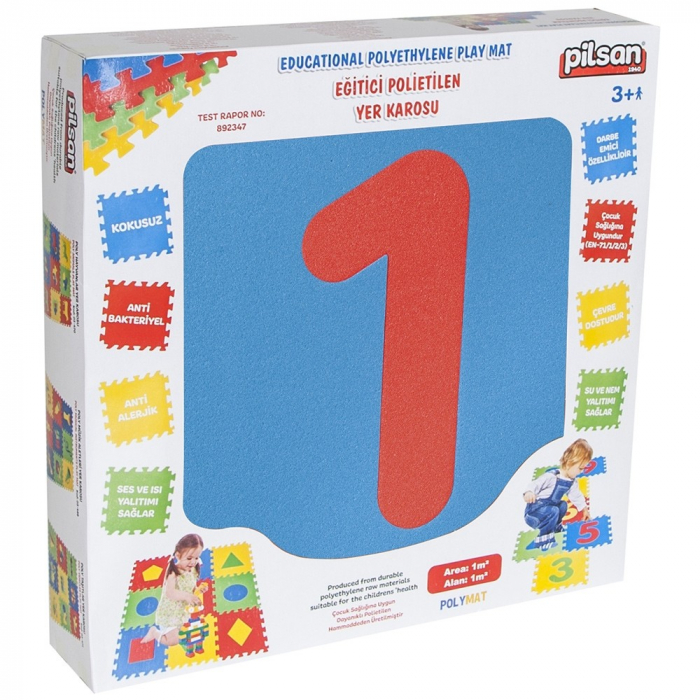 Covoras puzzle cu cifre pentru copii Pilsan Educational Polyethylene Play Mat [5]