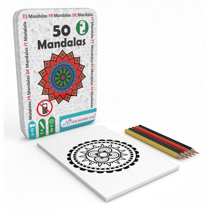 Joc educativ 50 de desene cu mandala, Purple Cow [2]