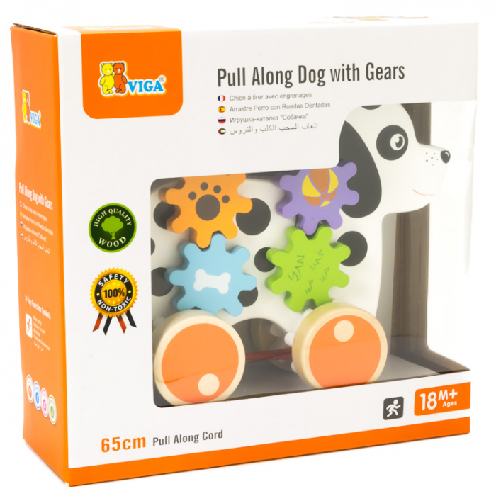 Jucarie de tras catelus din lemn [2]