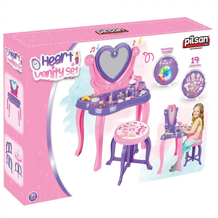Jucarie Pilsan Masuta de machiaj Hearth pink purple [2]