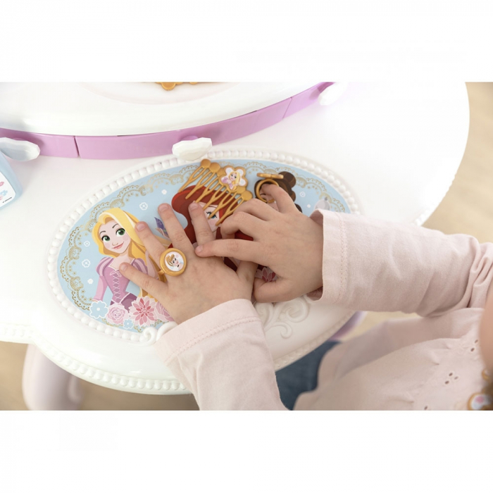 Jucarie Smoby Masuta de machiaj Disney Princess 2 in 1 roz cu accesorii [5]