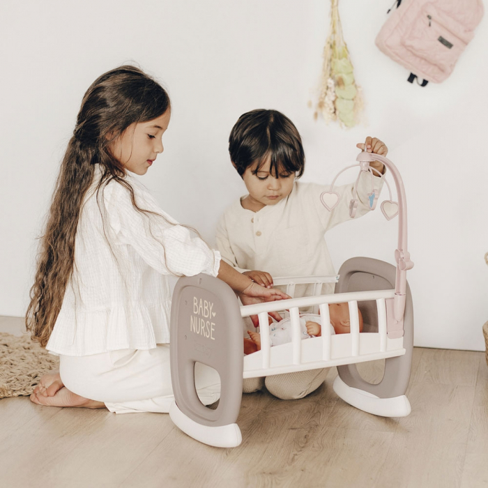 Leagan pentru papusa Smoby Baby Nurse maro cu carusel [6]