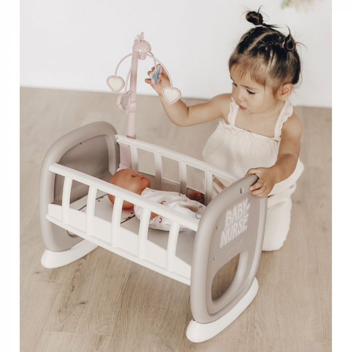 Leagan pentru papusa Smoby Baby Nurse maro cu carusel [5]