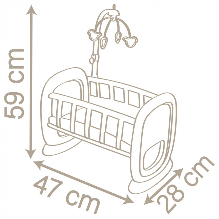 Leagan pentru papusa Smoby Baby Nurse maro cu carusel [3]