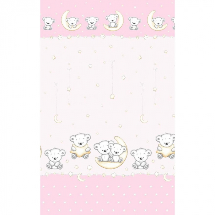 Lenjerie patut Hubners Ursulet pe Semiluna 5 piese roz [2]