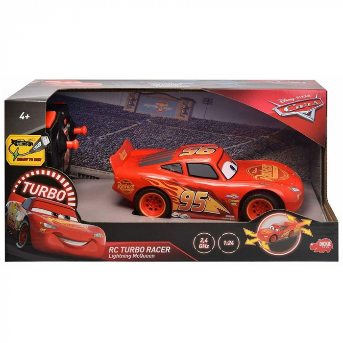 Masina Dickie Toys Cars 3 Turbo Racer Lightning McQueen cu telecomanda [5]