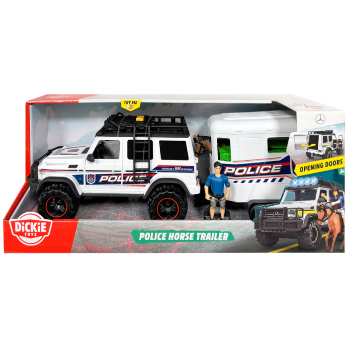 Masina Dickie Toys Police Horse Trailer 40 cm cu lumini si sunete [1]