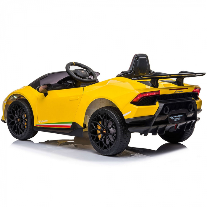 Masinuta electrica Chipolino Lamborghini Huracan yellow cu scaun din piele si roti EVA [4]