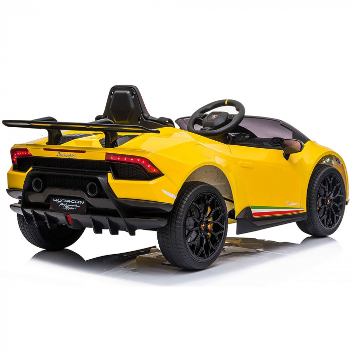 Masinuta electrica Chipolino Lamborghini Huracan yellow cu scaun din piele si roti EVA [7]
