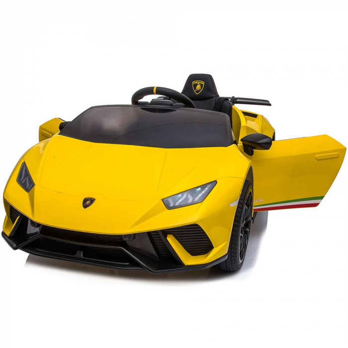 Masinuta electrica Chipolino Lamborghini Huracan yellow cu scaun din piele si roti EVA [13]
