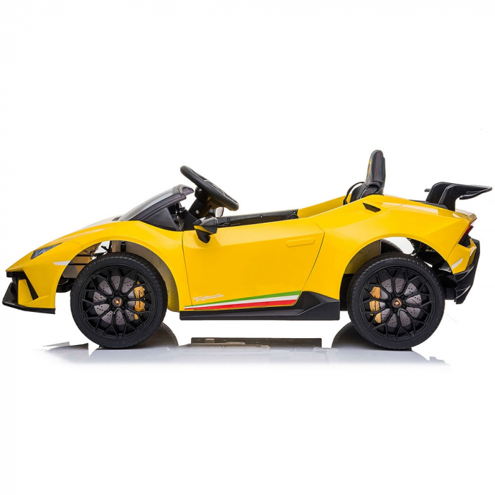 Masinuta electrica Chipolino Lamborghini Huracan yellow cu scaun din piele si roti EVA [3]