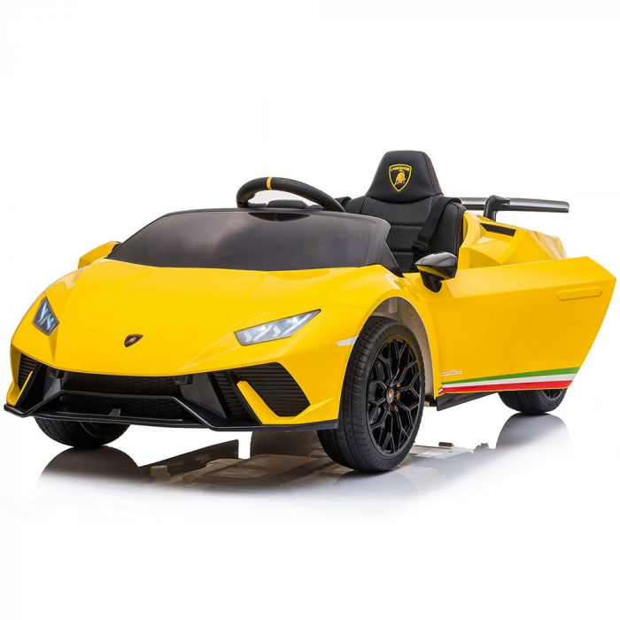 Masinuta electrica Chipolino Lamborghini Huracan yellow cu scaun din piele si roti EVA [10]