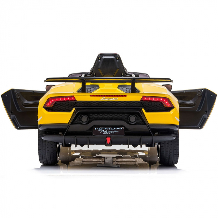 Masinuta electrica Chipolino Lamborghini Huracan yellow cu scaun din piele si roti EVA [12]