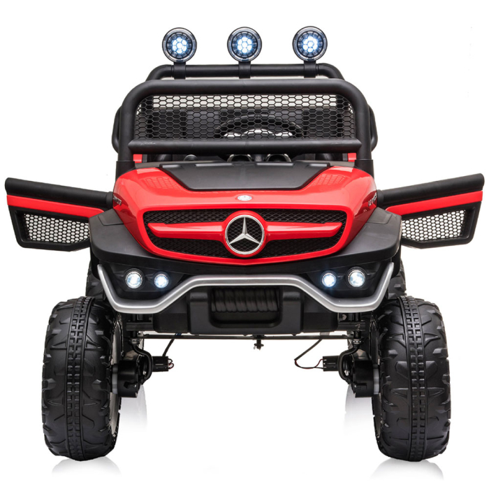 Masinuta electrica Chipolino OffRoad Mercedes Unimog cu scaun din piele si roti EVA red [8]