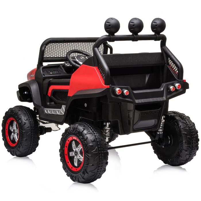 Masinuta electrica Chipolino OffRoad Mercedes Unimog cu scaun din piele si roti EVA red [4]