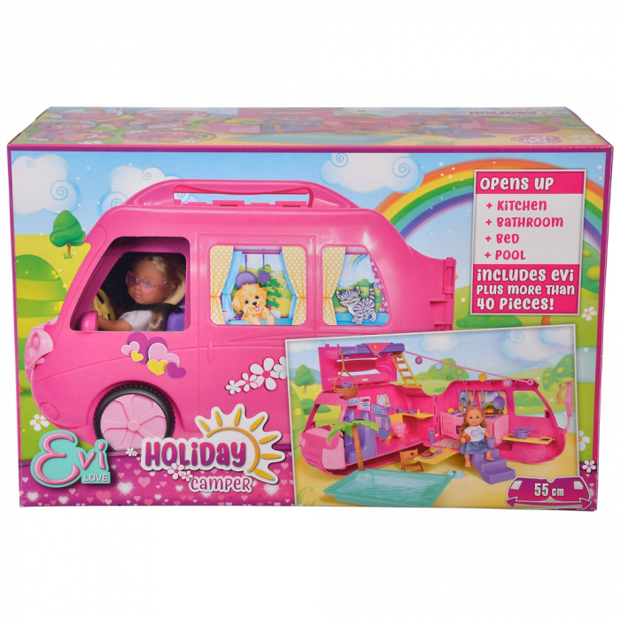 Papusa Simba Evi Love 12 cm Holiday Camper cu rulota si accesorii [10]