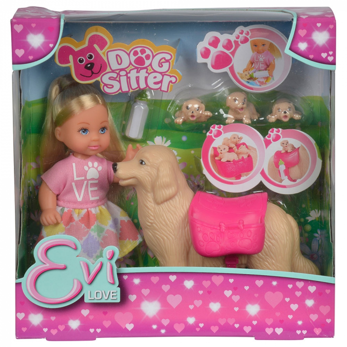 Papusa Simba Evi Love Dog Sitter 12 cm cu 4 figurine si accesorii [6]