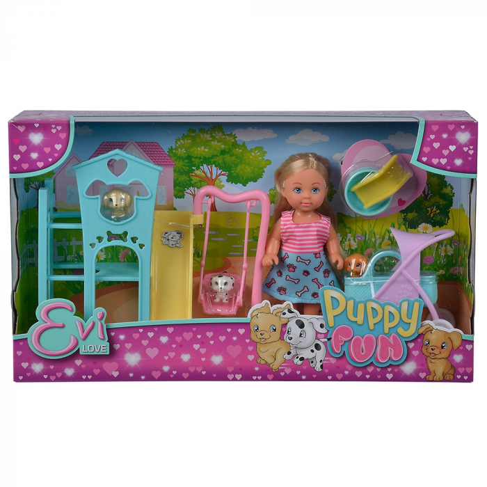 Papusa Simba Evi Love Puppy Fun 12 cm cu 3 figurine si accesorii [7]