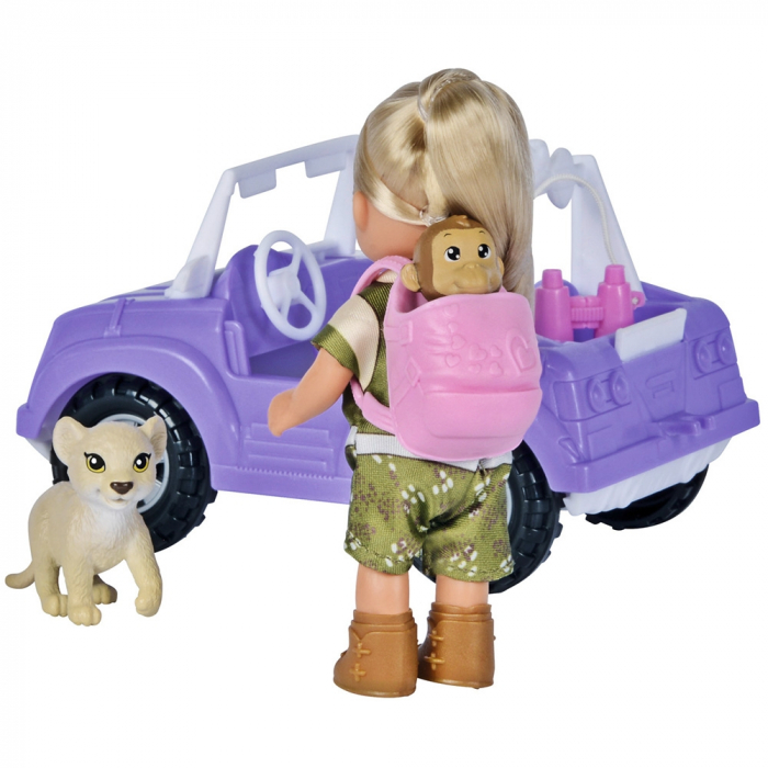 Papusa Simba Evi Love Safari 12 cm cu masinuta, animale si accesorii [2]