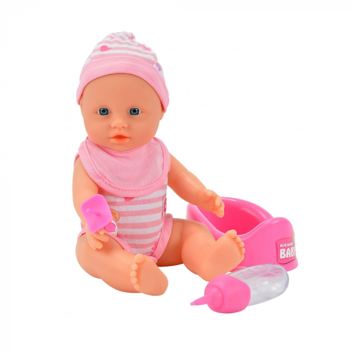 Papusa Simba New Born Baby 30 cm Bebe Darling cu olita si bavetica roz deschis [2]