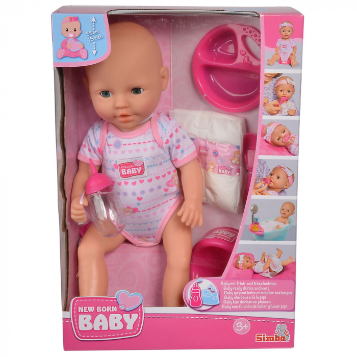 Papusa Simba New Born Baby 38 cm Bebe cu olita si accesorii [9]