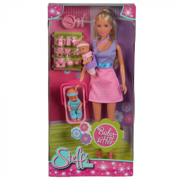Papusa Simba Steffi Love 29 cm Babysitter cu 2 bebelusi si accesorii [3]