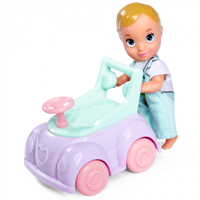 Papusa Simba Steffi Love Baby Car 29 cm cu figurina si accesorii [2]