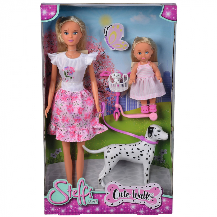 Papusa Simba Steffi Love Cute Walk papusa 29 cm, papusa 12 cm, 2 figurine si accesorii [6]