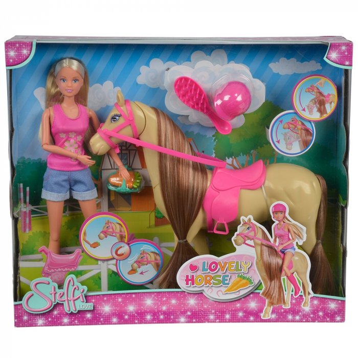 Papusa Simba Steffi Love, Lovely Horse 29 cm cu cal si accesorii [10]