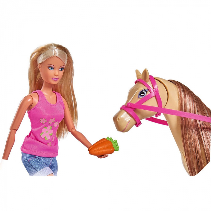 Papusa Simba Steffi Love, Lovely Horse 29 cm cu cal si accesorii [4]