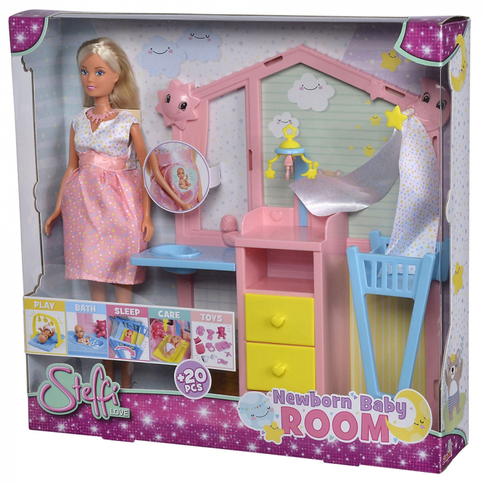 Papusa Simba Steffi Love Newborn Baby Room 29 cm cu figurina si accesorii [10]