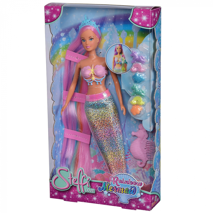 Papusa Simba Steffi Love Rainbow Mermaid 29 cm cu accesorii [6]
